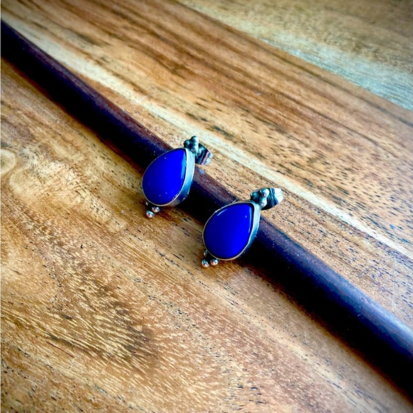 ❤️Lovely Lapis Sterling Silver Post Earrings - Picture 3 of 8